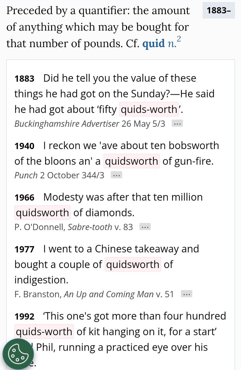 ruanosu's tweet photo. WOTD: Edwardian* Slang Edition:
Quidsworth!
Quidsworth is used to describe how much something costs! 💲
#SaveDeadBoyDetectives
#LookWithin https://t.co/V9PaQzfQIG
