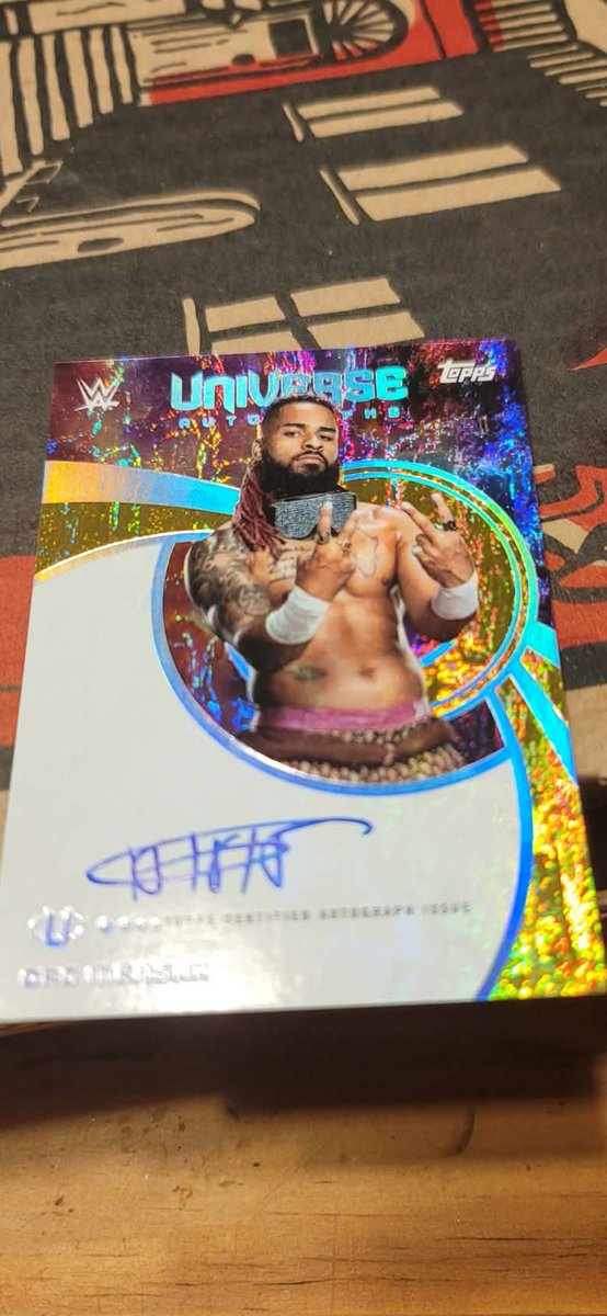 GraveAT's tweet photo. @TurnbuckleWorld We hit a /50 auto from a blaster! Got a hobby box from topps coming tues https://t.co/RnOz8PJp5j