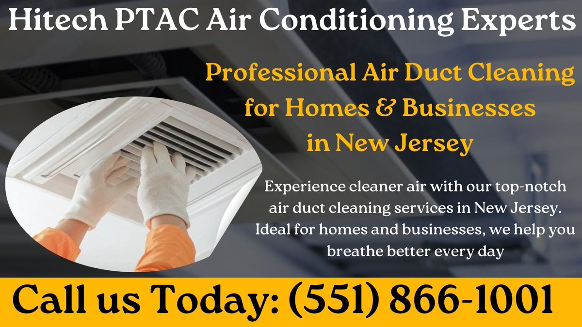 hitechptacair's tweet image. Improve your indoor air quality in New Jersey with professional air duct cleaning. Our experts remove dust, allergens, and debris for healthier, more efficient HVAC performance.
Call (551)-866-1001 hitechptacairconditioningexperts.com/#airconditione…, #commercialcooling, #energyefficientcooling