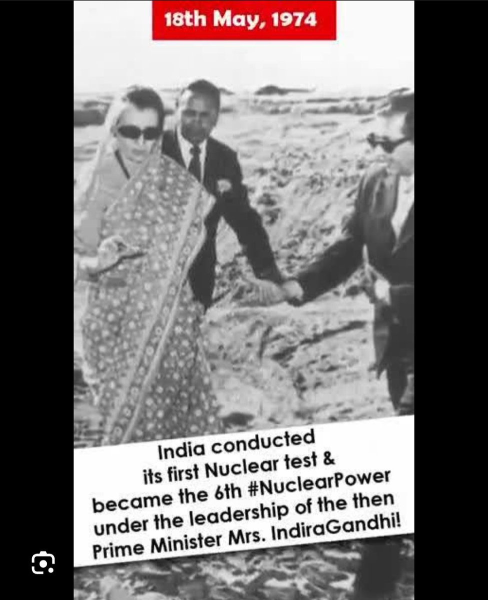NaanuRidhlan's tweet image. “आज भारत मजबूती से खड़ा है क्योंकि कभी नेतृत्व ने साहस दिखाया था। उस दूरदर्शी सोच को नमन। 🇮🇳 
#IndiraGandhi #StrategicIndia
#NuclearWeapons