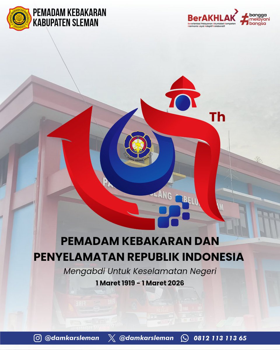 damkarsleman's tweet photo. Dirgahayu Pemadam Kebakaran Indonesia ke-107 Tahun

Damkar JAYA JAYA JAYA https://t.co/BAwWQN9mon