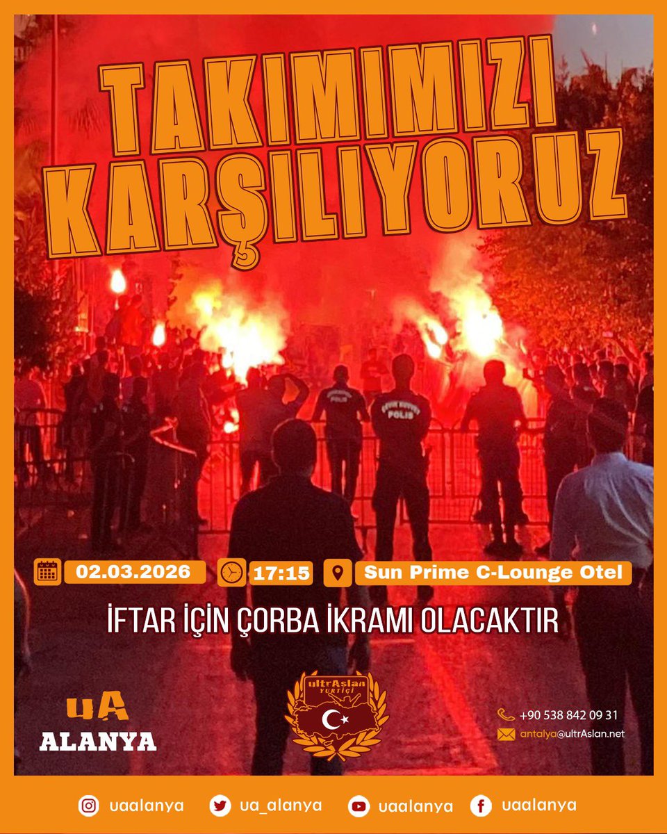 TAKIMIMIZI KARŞILIYORUZ!

02.03.26 Saat: 17:15
Sun Prime C-Lounge Otel Önü
Herkesi bekliyoruz.

İletişim: 0538 842 09 31 

#uAAlanya #uAAYurtiçi