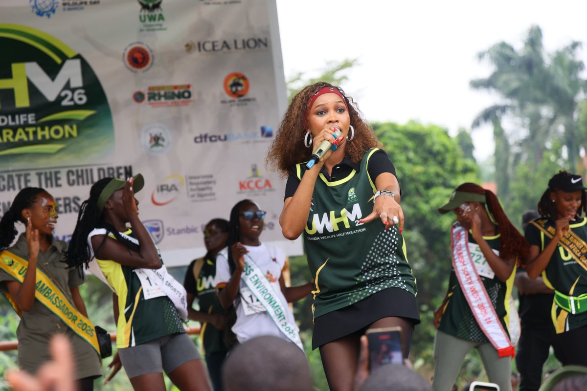 ugwildlife's tweet photo. The marathon is buzzing with exciting entertainment from @SpiceDianaUg!
#UWHM2026 https://t.co/opXsbYB8wj