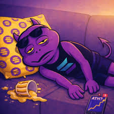 tantai342's tweet photo. @degentokenbase Stretched out on the couch, cool shades on his face, Purple Ape just chilling, can't be bothered with the race. Coins spilled on the floor? He don't even care, "Still up 400% — why move from this chair?" https://t.co/xROcyk0vfv
