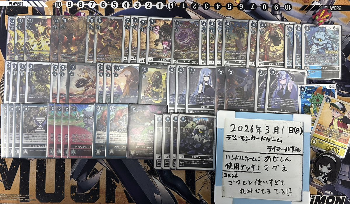 3月1日(日) #デジモンカードゲーム #テイマーバトル 参加者13名。 優勝