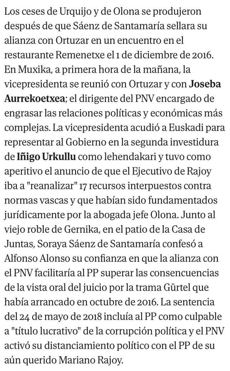 En política es muy difícil cometer un asesinato perfecto. Siempre hay rastros, traiciones, testigos, y cadáveres. Hoy conocemos los detalles de la cuchillada del PNV al Presidente Rajoy en la moción de censura que llevó a Sánchez a la Moncloa. A mí me queda la satisfacción del