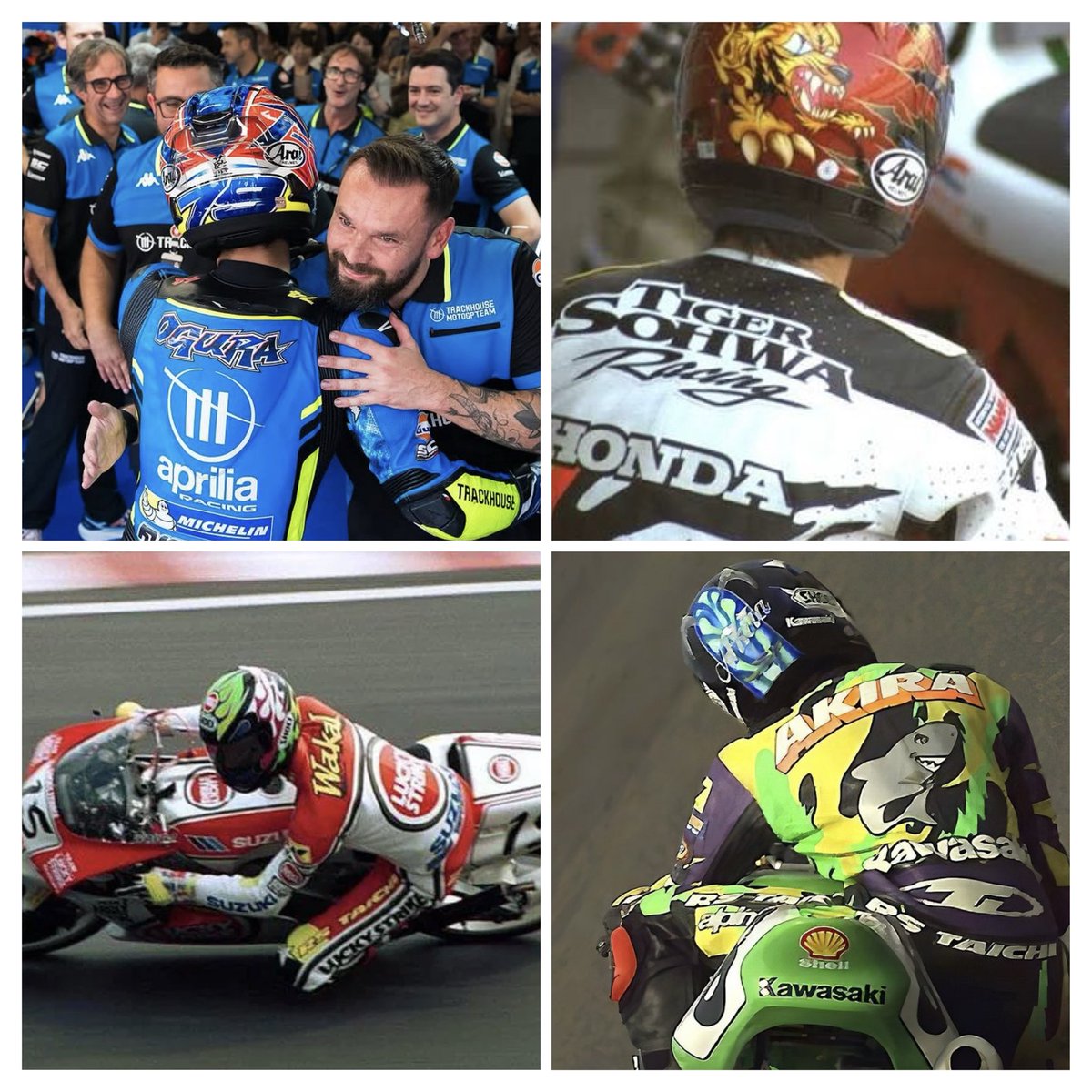 StoleHaringa3's tweet photo. Ai Ogura je jedini vozac u modernoj eri Motogp-a koji svoje ime nosi na grbi, sasvim sigurno po uzoru na staru gardu japanskih vozaca, uprkos nepisanom pravilu da vozacima imena stoje na jedinom mestu na kombinezonu koje sponzori nece  #lap76 https://t.co/gutAEyD2R3