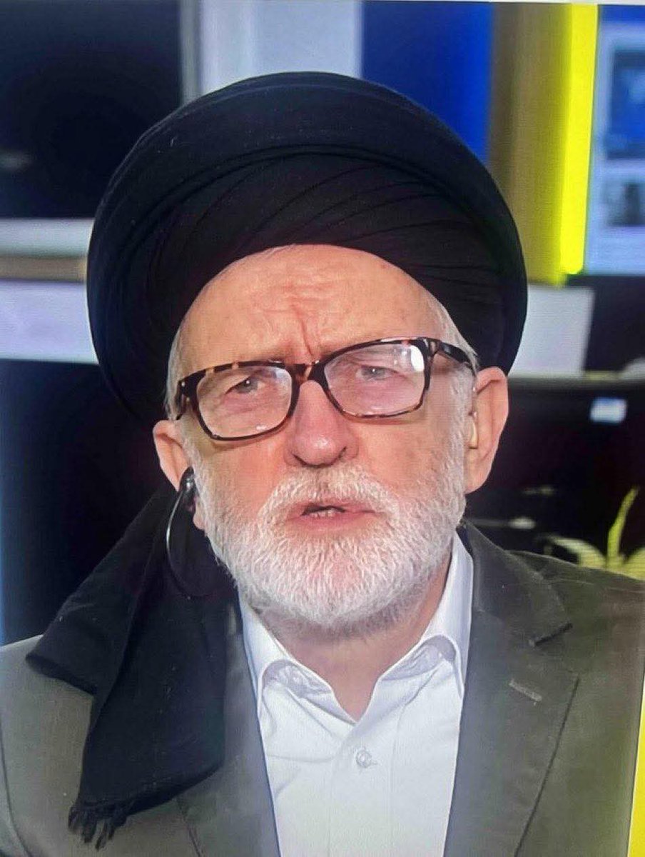 AngryDad2704's tweet photo. The new supreme leader of Iran Ayatollah Corbyn https://t.co/AC2Y1Nye8Q