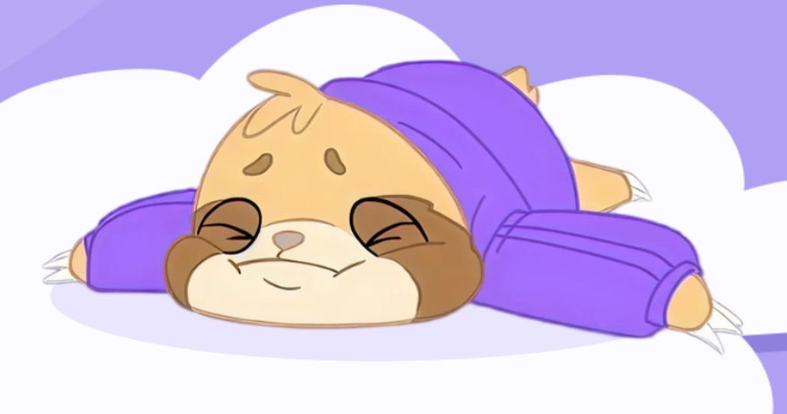 All that dreaming last night really wore me out.
Time for a cozy little nap before my next adventure begins. See you in my next dream! 😴💜