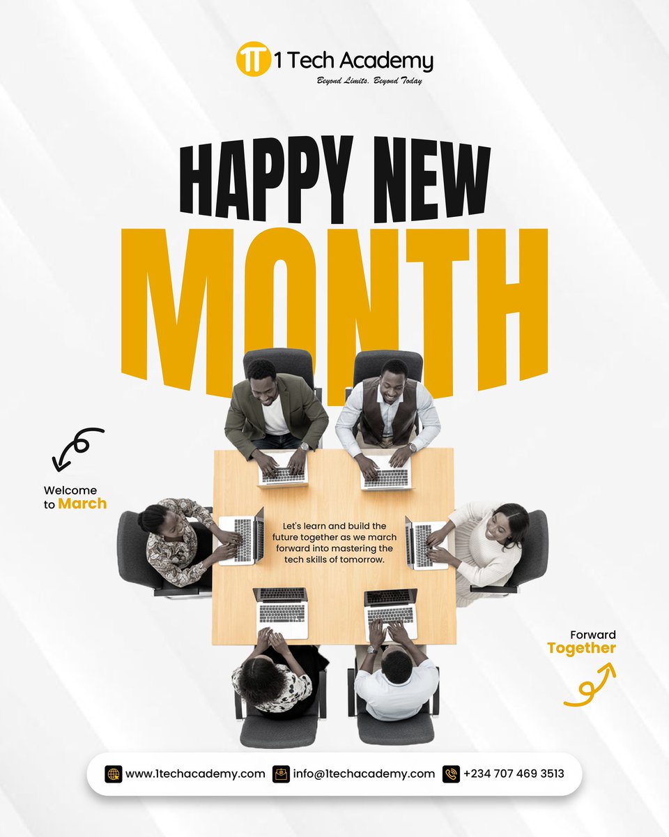 1techAcademy's tweet photo. It’s March already and that’s your sign to keep going.
You don’t need to have everything figured out. You just have to start.
Start that course.
Start that project.
Start improving.
#1techacademy #HappyNewMonth #LearnTech #tech https://t.co/o5BgpTNf7N