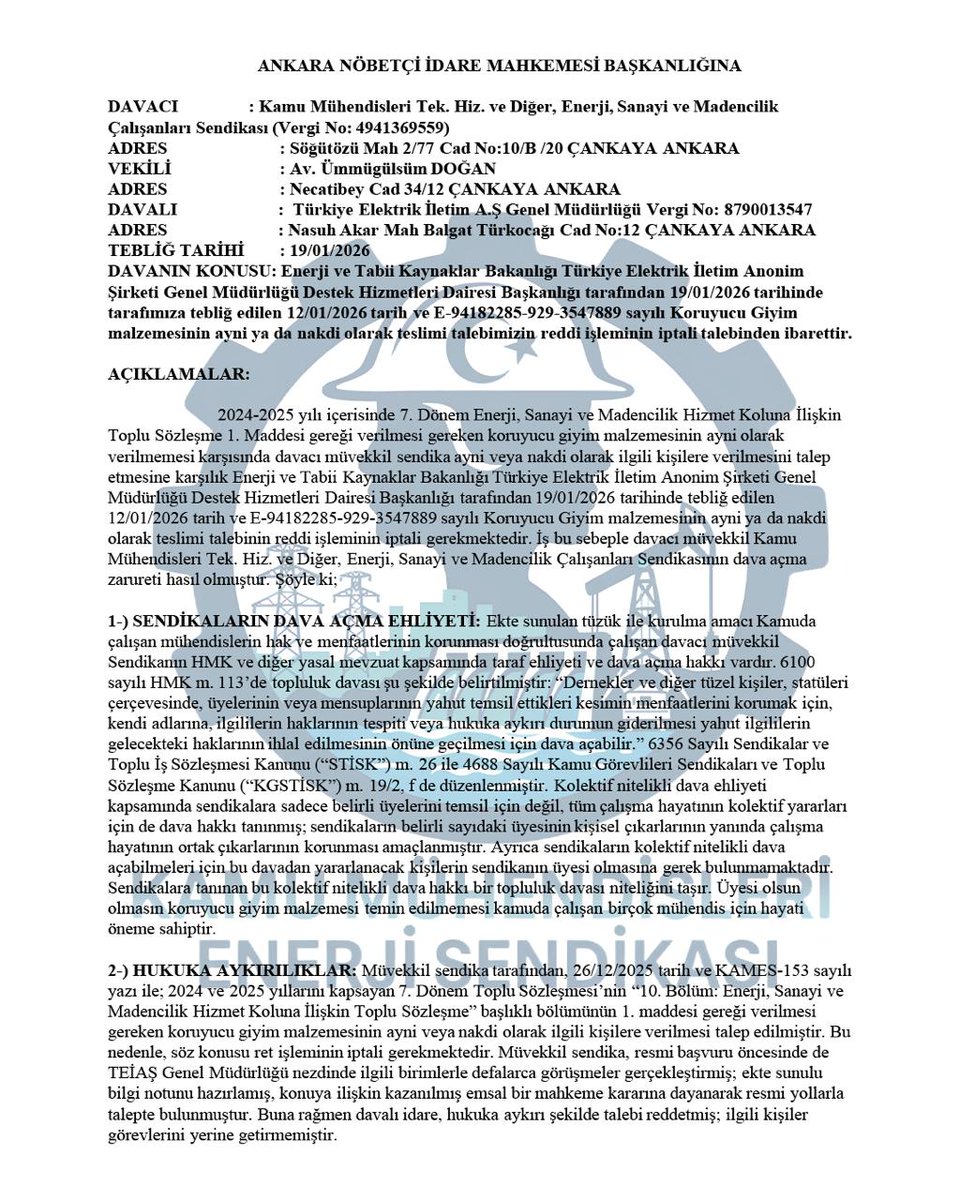 Kamu Mühendisleri ENERJİ Sendikası tweet media