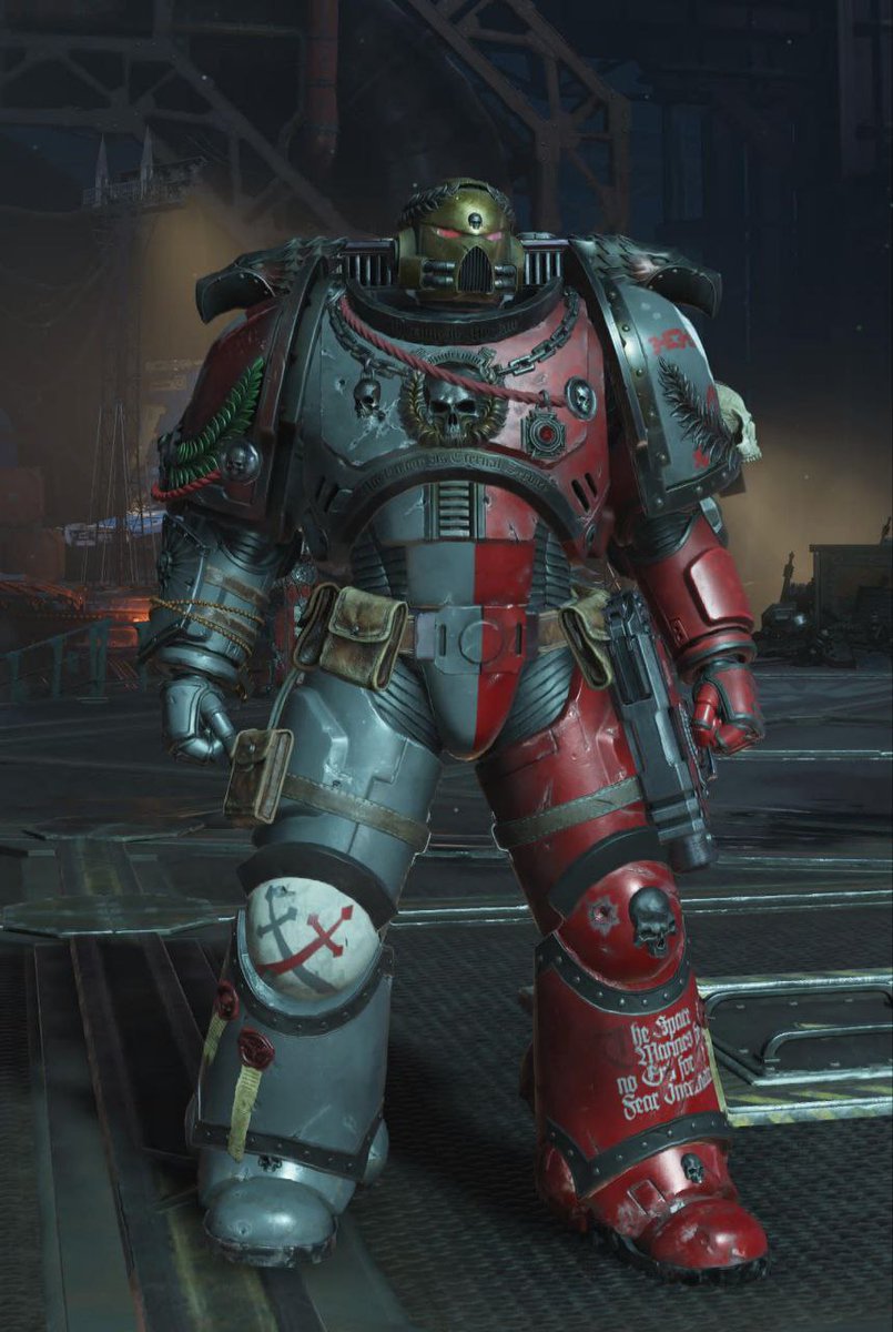 I made this color scheme in #SpaceMarine2 and I tried to see what it looks like in real life.