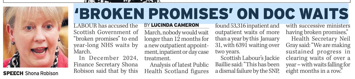 “‘No one waiting over 12 months’ by March,” the SNP said.

53,000+ still waiting.
6,000+ over TWO YEARS.

Why is nobody in the SNP ever held accountable for all these failures?