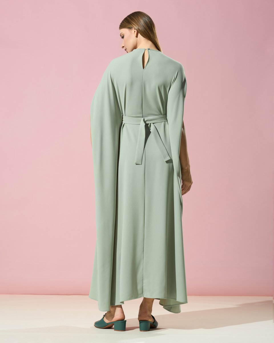 pierrecardinuae's tweet image. Sculpted minimalism. A structured silhouette in muted sage for the modern icon. #PierreCardin #RamadanCollection