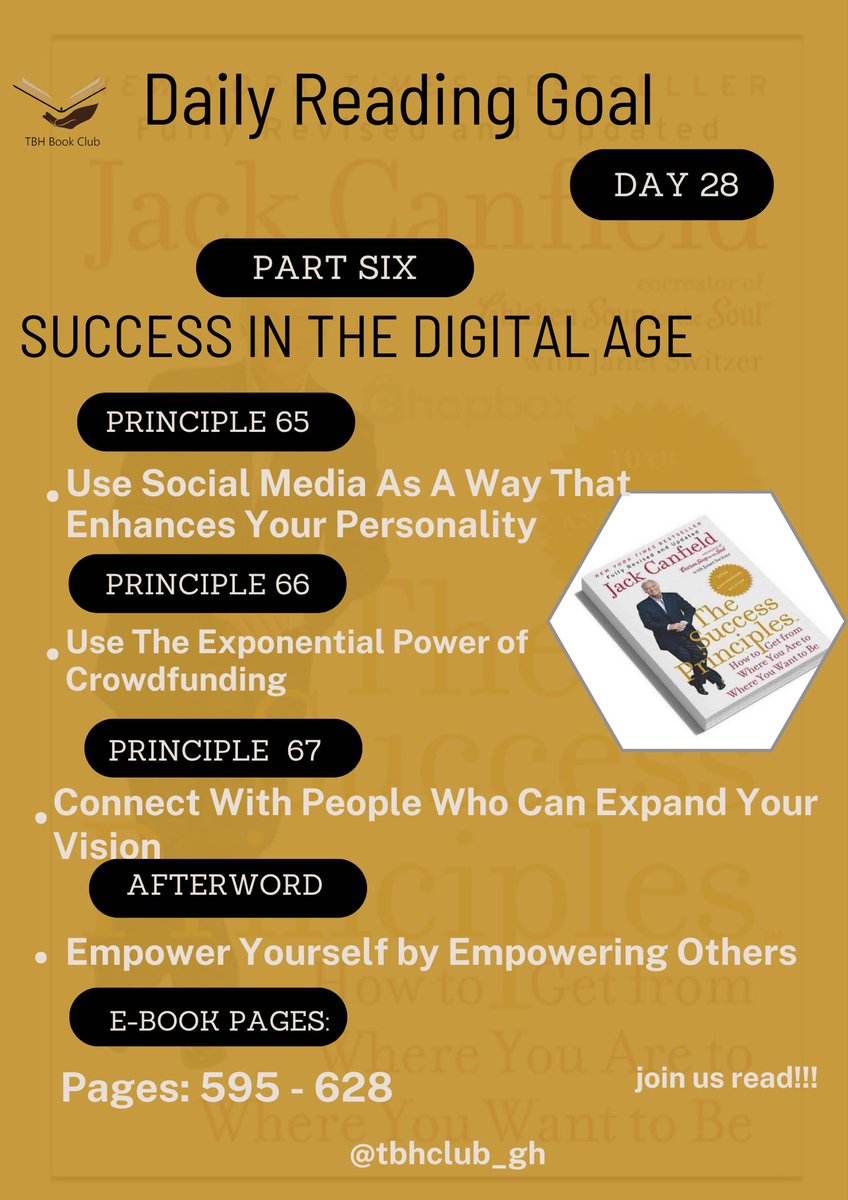 TBHClubgh's tweet photo. Day 28/28……….We are reading! 

Join the community of readers at TBH Book Club. We are raising visionary leaders for Africa through reading and mentoring.
#bookclub #readingclub #personaldevelopment #personalgrowth #Mindset #vision  #tbhbookclubgh. https://t.co/7kgUWoyNBU