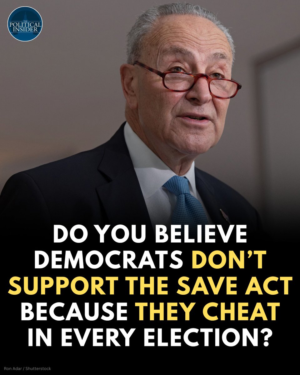 wakeupusa's tweet photo. Do Democrats avoid supporting the Save Act because they’re worried it would stop their election cheating? Sounds like someone’s afraid of losing their grip on power. What do you think? https://t.co/z7qMjP0PUO