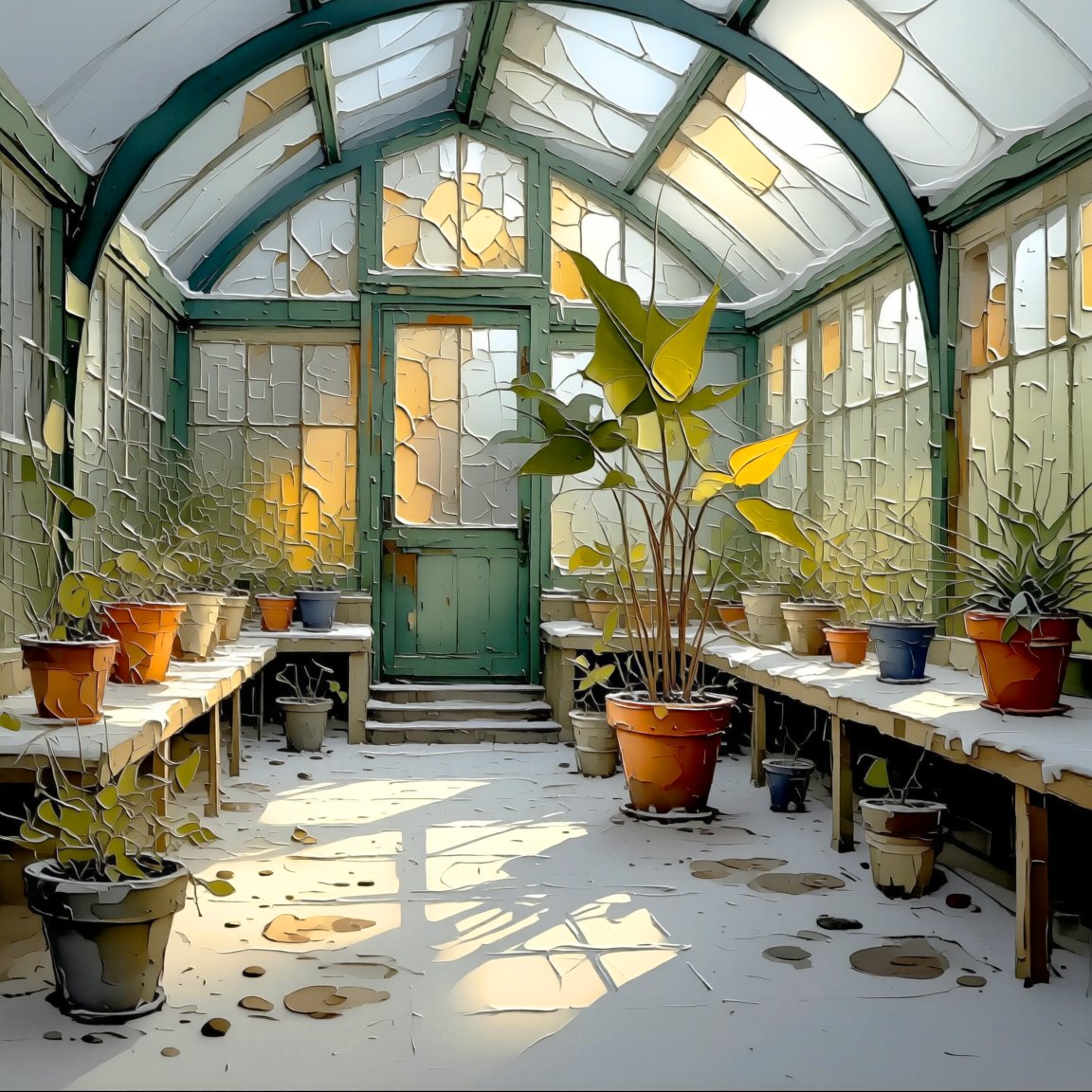 andy_corah's tweet image. Even in the cold, these leaves practice patience, waiting for light that keeps its promises. 🌱 
#Greenhouse #MorningLight