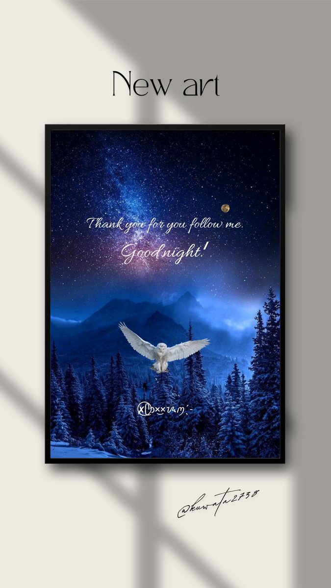 Good evening everyone.
Thank you for you follow me.

“Live today, Love tomorrow, Unite forever”

by Tomorrowland

have a nice evening⭐
See you···