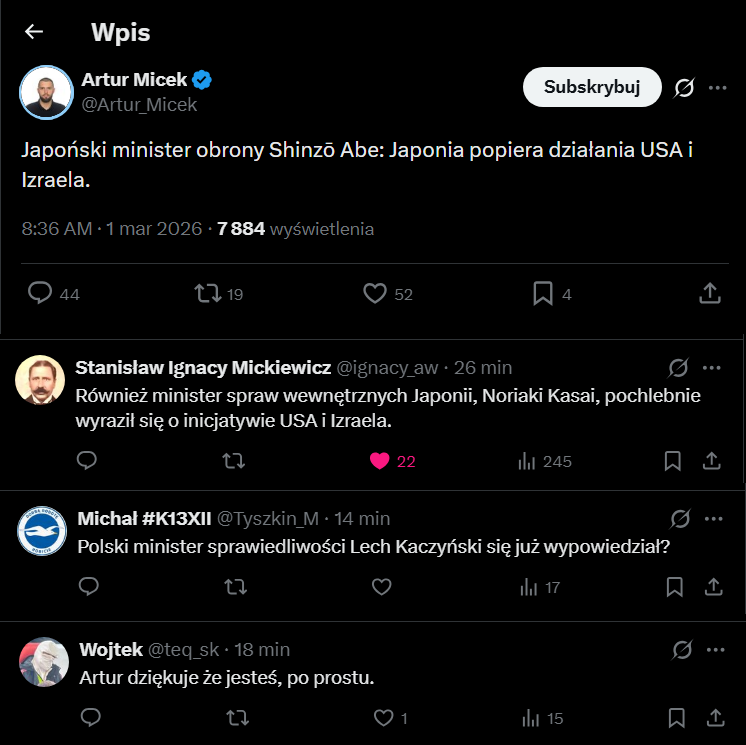 Kochany Arturze Micku, nigdy się nie zmieniaj. XD
Typ ożywił Shinzo Abe nieżyjącego od 4 lat xD
