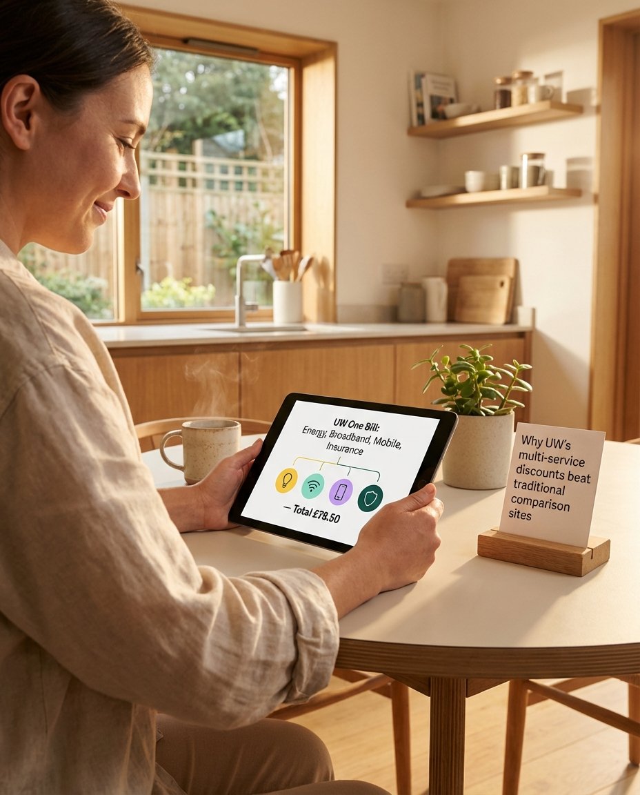 Comparison sites find you a deal. UW rewards you for staying 💡 Bundle energy, broadband, mobile and insurance and save up to £348/yr. One bill. One call. Real savings. DM me or read more: calljeff.co.uk/blog/why-uw-mu… #UW #SaveOnBills
