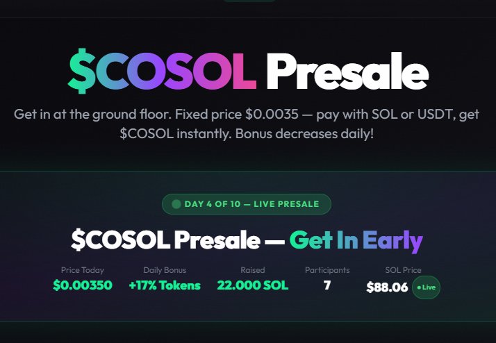 Createon_Sol's tweet photo. Stake $COSOL on https://t.co/qIbduATlhm → get real-time rewards every second (40% of total supply is for stakers + 50% of platform fees automatically buy back $COSOL)
It literally turns your wallet into a money printer #Solana #crypto #Web3 #Airdrop #NewToken #cosol #createonsol https://t.co/ieAhg5kjI7