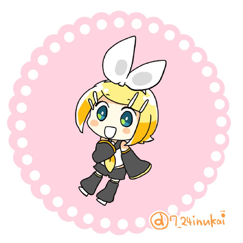 鏡音リン 「【#犬飼さんの毎日ミニキャラ】 2020年のエイプリルフール個人企画 #桜カガミ」|犬飼＠4/1ありがとうございました！🌟NEOKET4【B50】のイラスト