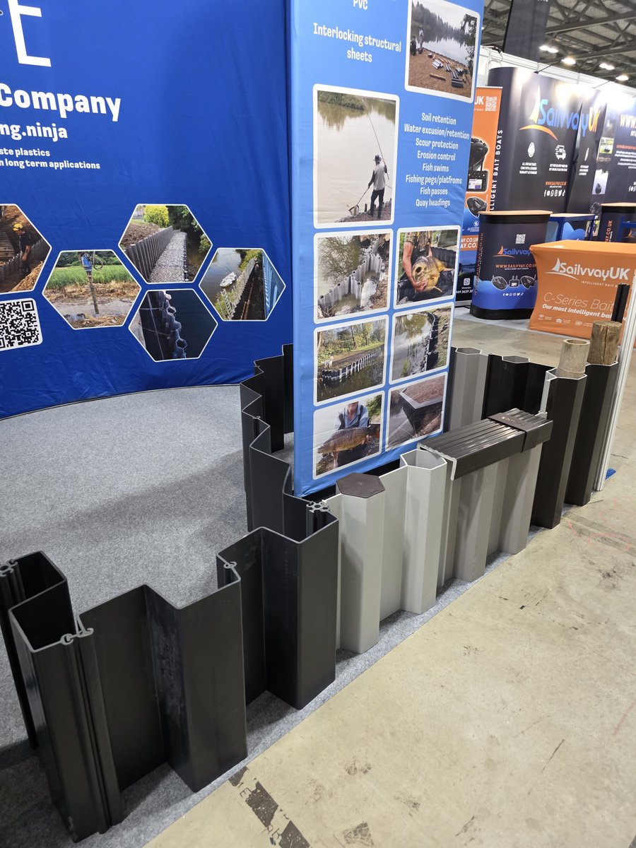 plasticpiling's tweet photo. Day 2 The Big One Fishing Show at Farnborough has begum.

#PlasticPiling 
#sheetpiling 
#piling
#vinylsheetpiling
#fishing https://t.co/wJJpvlCmlz