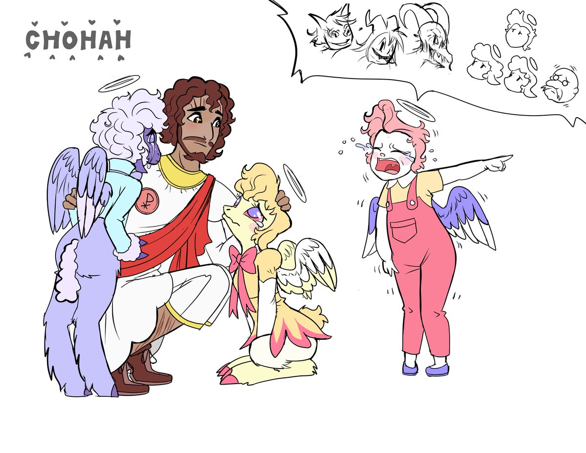 chohah777's tweet photo. #helluvabosscherubs #HelluvaBoss #jesusart #HelluvaBossBlitz
Jesus always takes the angels' side. Even if they are not from his Heaven https://t.co/1p1pZqnmkW