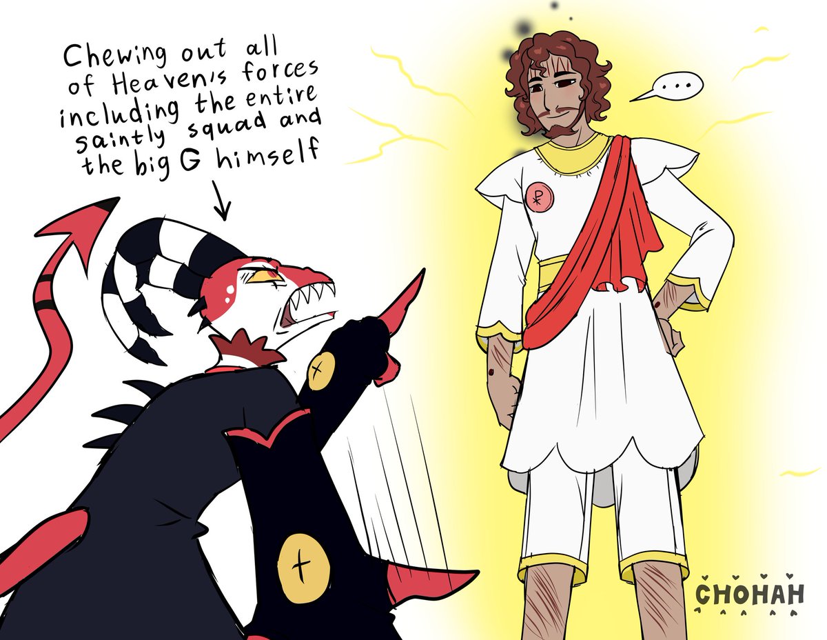 chohah777's tweet photo. #helluvabosscherubs #HelluvaBoss #jesusart #HelluvaBossBlitz
Jesus always takes the angels' side. Even if they are not from his Heaven https://t.co/1p1pZqnmkW