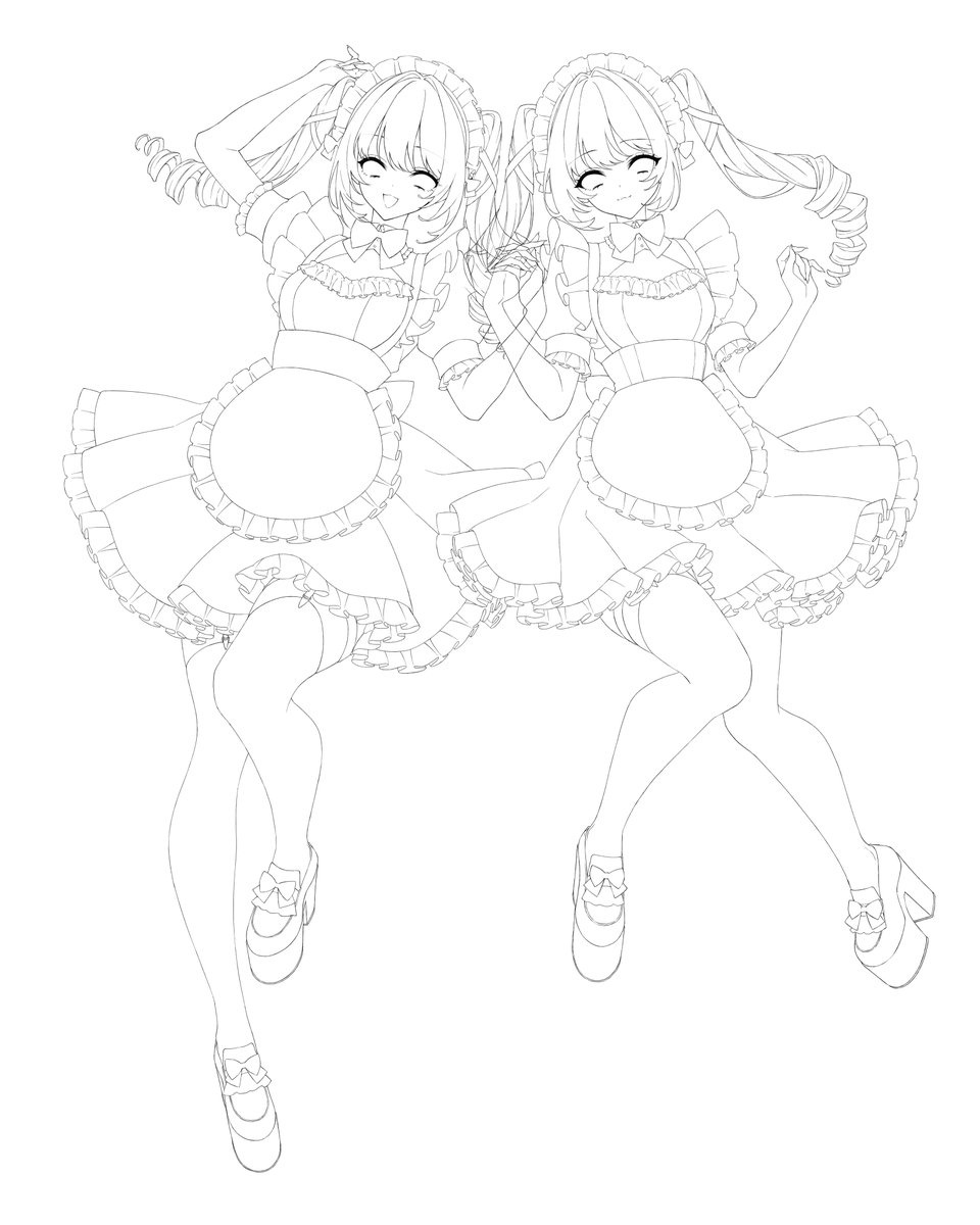 ラフ→線画→塗り 