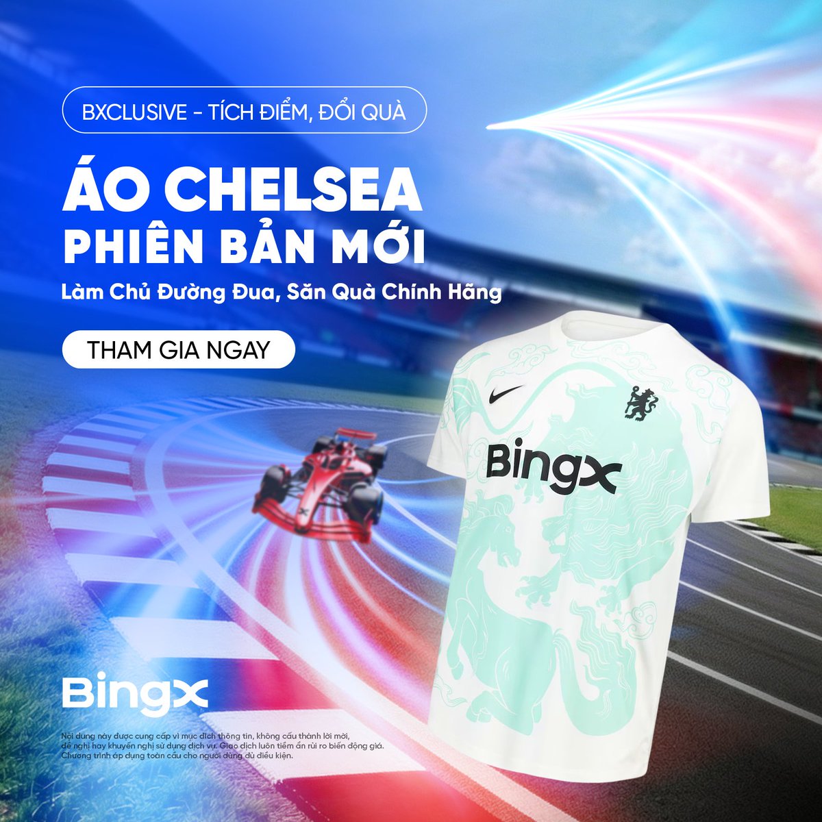 BingXVietnam's tweet photo. 📣💥 The Blues ơi, áo #Chelsea bản giới hạn đang chờ!

Phiên bản giới hạn - Dành riêng năm Bính Ngọ
Giao dịch - Tích điểm - Đổi áo #Chelsea ngay tại #BXClusive!

Nội dung này được cung cấp vì mục đích thông tin, không cấu thành lời mời, đề nghị hay khuyến nghị sử dụng dịch vụ. Giao dịch luôn tiềm ẩn rủi ro biến động giá.
———
BingX - Nâng Tầm Nhà Giao Dịch Khám
Phá Các Đặc Quyền Người Mới: https://t.co/NYCnjCCaYd