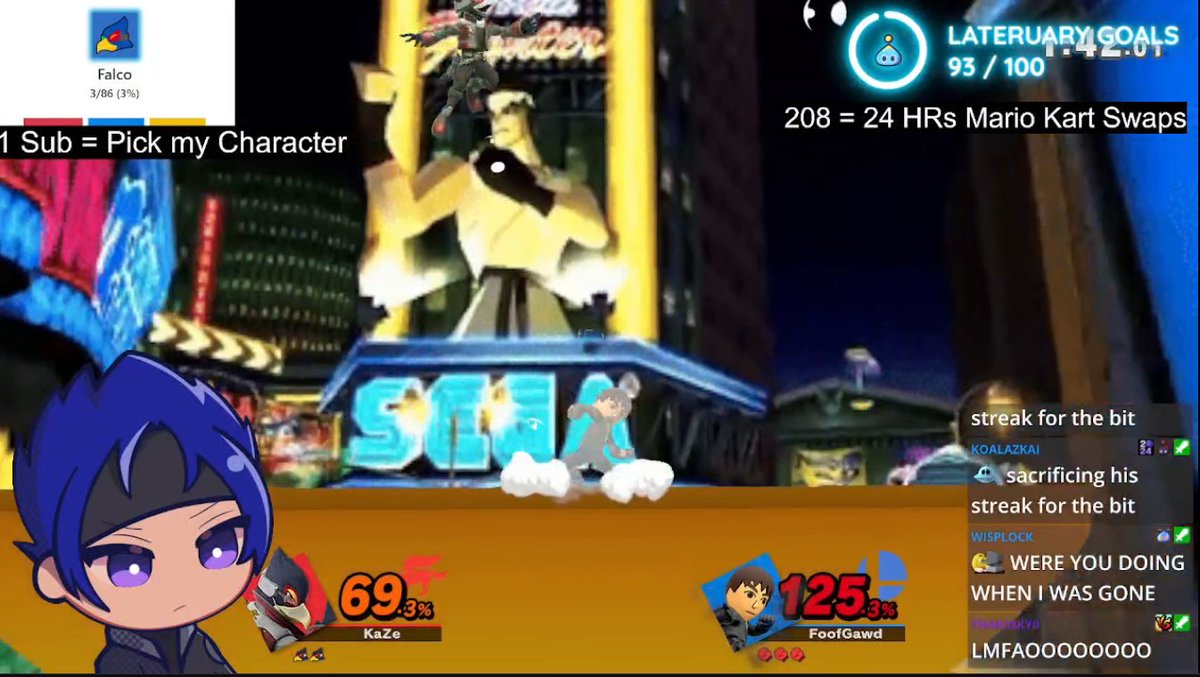 Your average smash bros stream in 90s boulevard