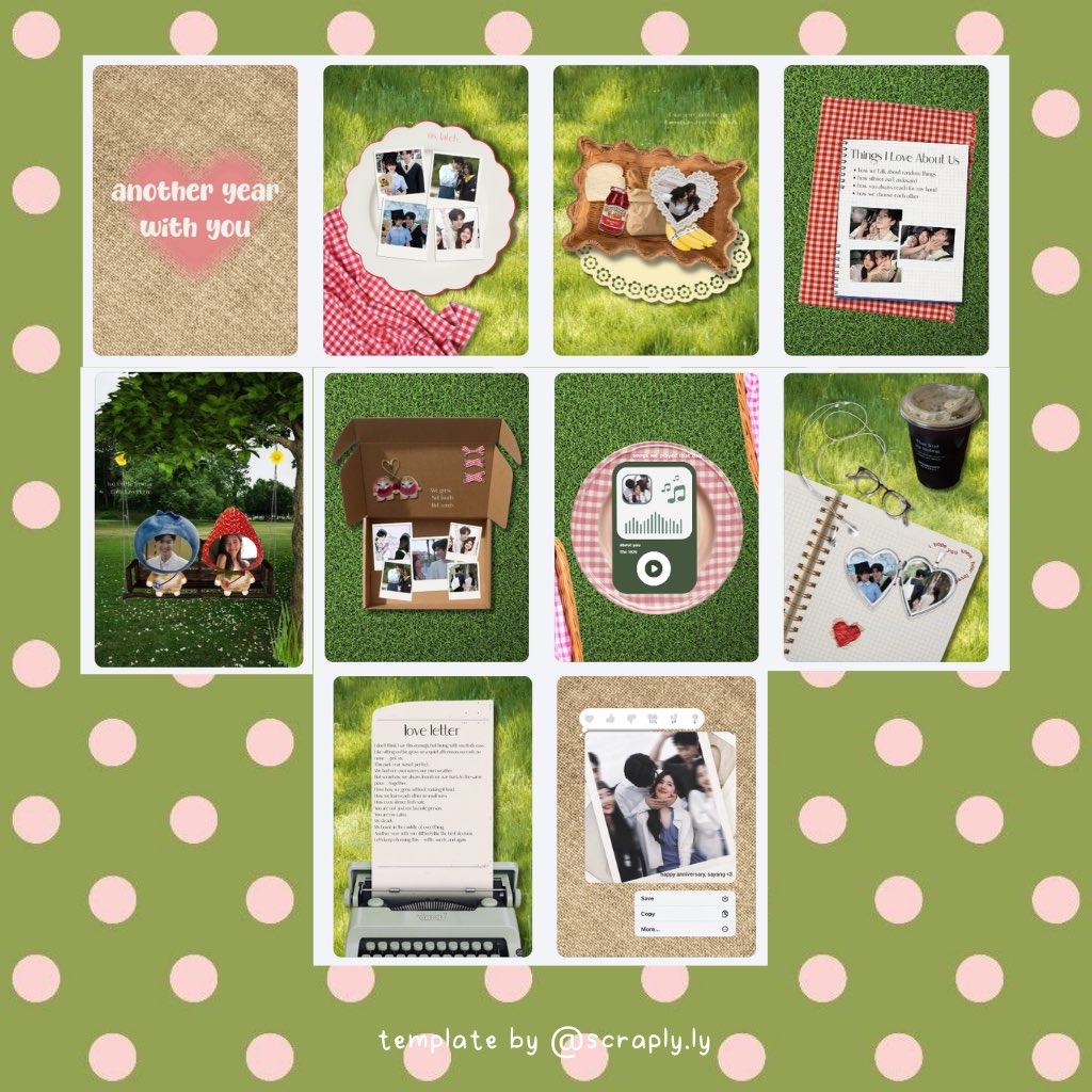 𐔌 𑣲 help rt, please?? thank youu! ⁺˖ ꒱

mw kenalin anak baru
template scrapbook digital anniversary - a picnic with us 🍀

editable via canva. templates are ready to use, and yep-no canva pro required!
here’s the link if u r interested lynk.id/scraply 
t. #zonauang