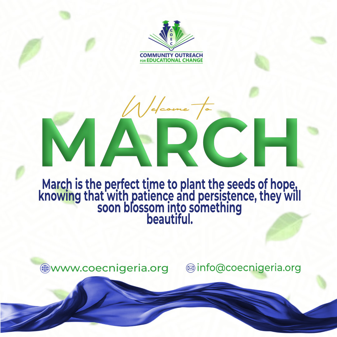 Happy Sunday ✨
And a joyful 1st of March!
To our dear learners and valued followers — this March, we move forward with purpose.
Keep learning — the goal is within reach.

COEC Model Schools
Learn. Grow. Shine.