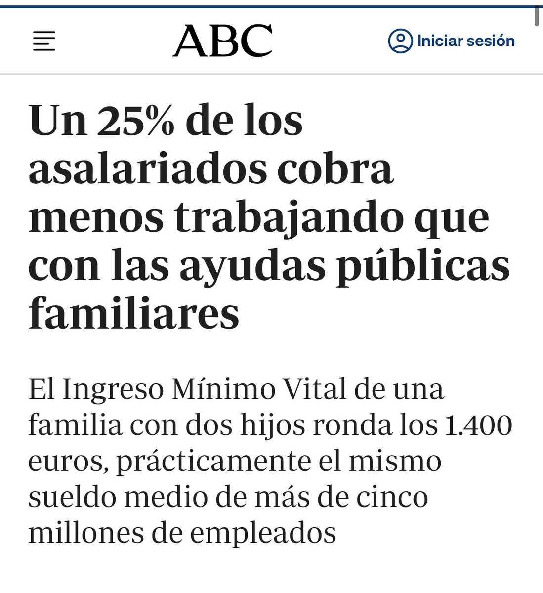 Uno de cada cuatro asalariados cobra menos trabajando que con subsidios. Esto es un desastre para los españoles y para España.

Nadie puede pretender vivir sin trabajar de forma sistemática. Esto des incentiva el trabajo y limita el desarrollo profesional y económico del país.
