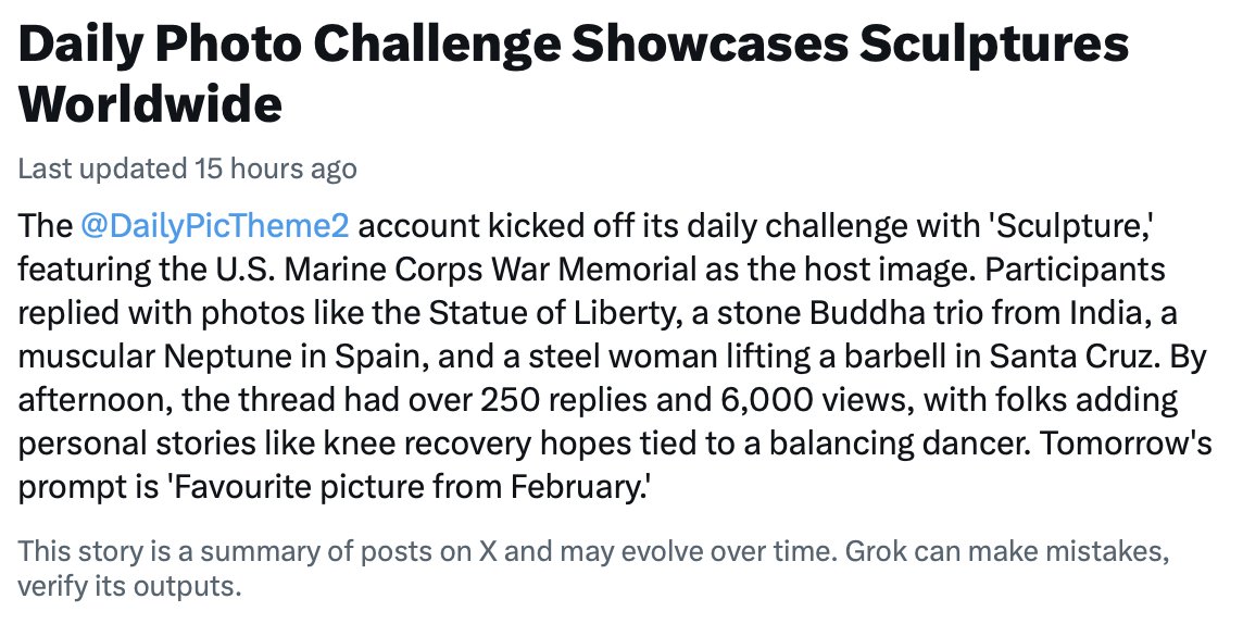 DailyPicTheme2's tweet image. 28 February #DPT was tending with our theme Sculptures thanks to all who contributed 😀