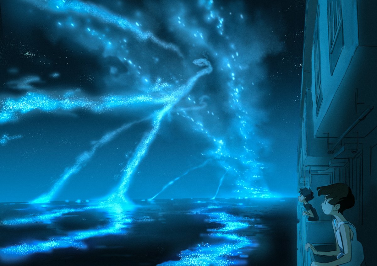 #私はこういう絵を描いています

先日投稿した時に
『漂流団地』のリクエストがあったので、掘り起こしてきた。
フォルダの奥深くで、ほとんど忘れていたもの…

1枚目は写真に絵を乗せ（今は亡き「としまえん」…）
2、3枚目はいなくなったキャラ…も含め最初期のイメージ
4枚目が同じ時期のボード