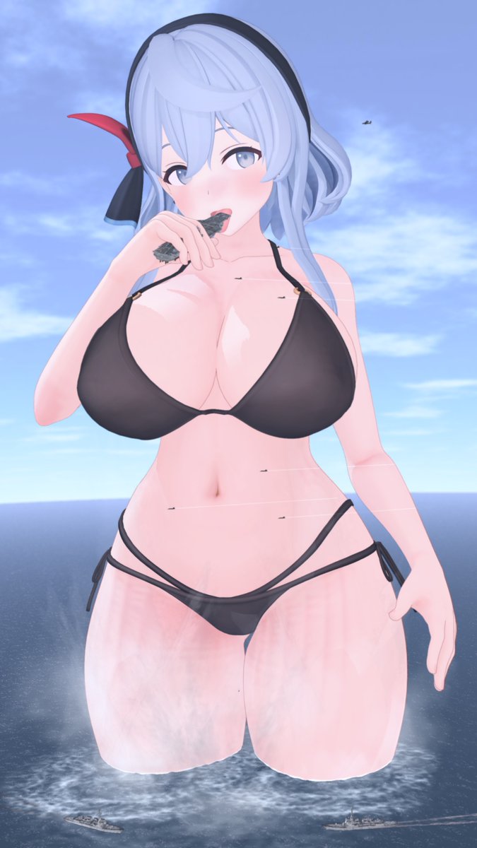 decalto_D's tweet photo. ただ海を歩いてみたり、空母をぺろぺろしてみたりするアコちゃんです😊 https://t.co/5nKo5qBHUz