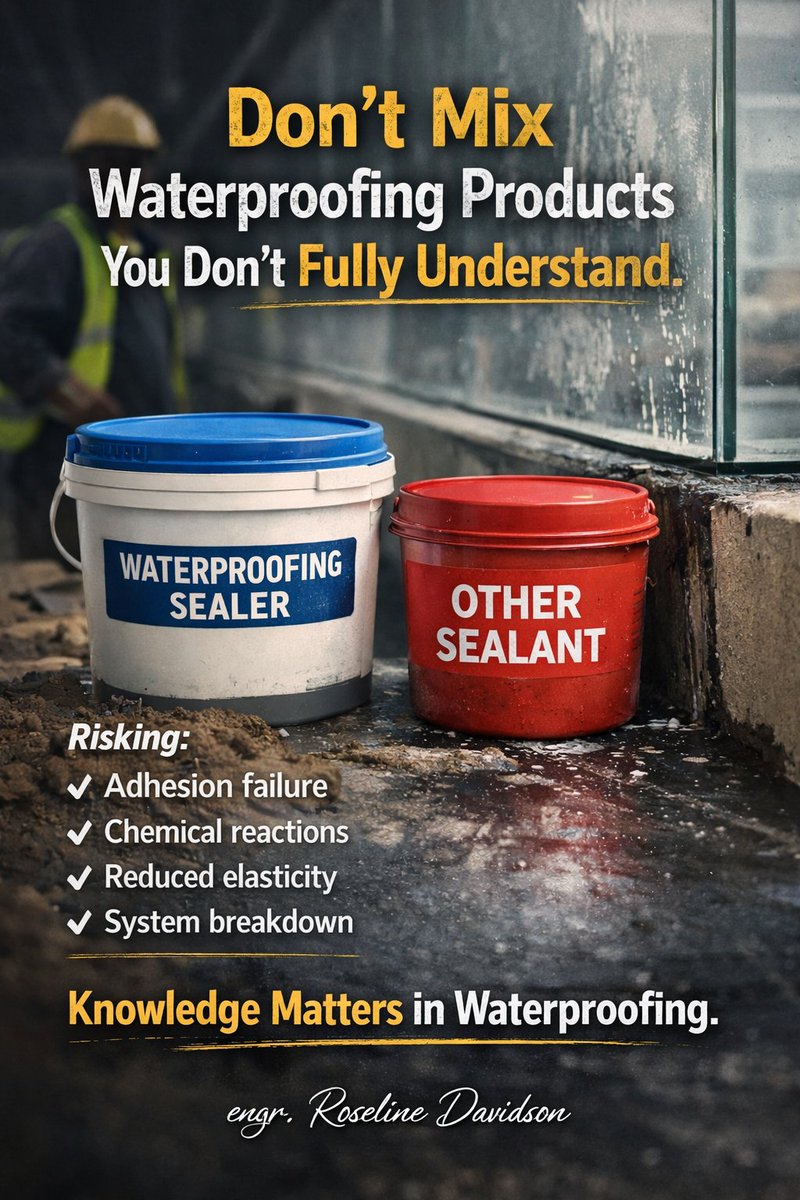 Irishnaija's tweet image. Why Product Compatibility in Waterproofing Is Critical.

1/ A contractor recently contacted me about a large office complex facing persistent water seepage through its glass partition interfaces.
#Waterproofing #CommercialConstruction 
Follow the thread for the full story