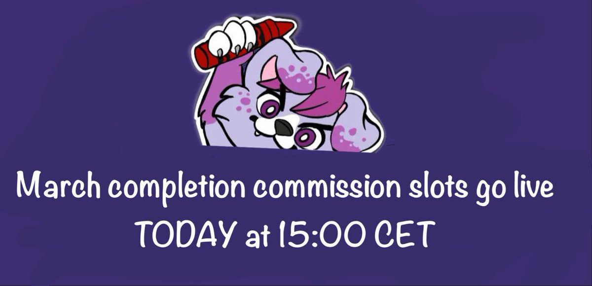 SoftestBean's tweet photo. Just a reminder its the first of the month so I will be opening commission slots at 15:00 Central European time https://t.co/Nu1l5MBBOk