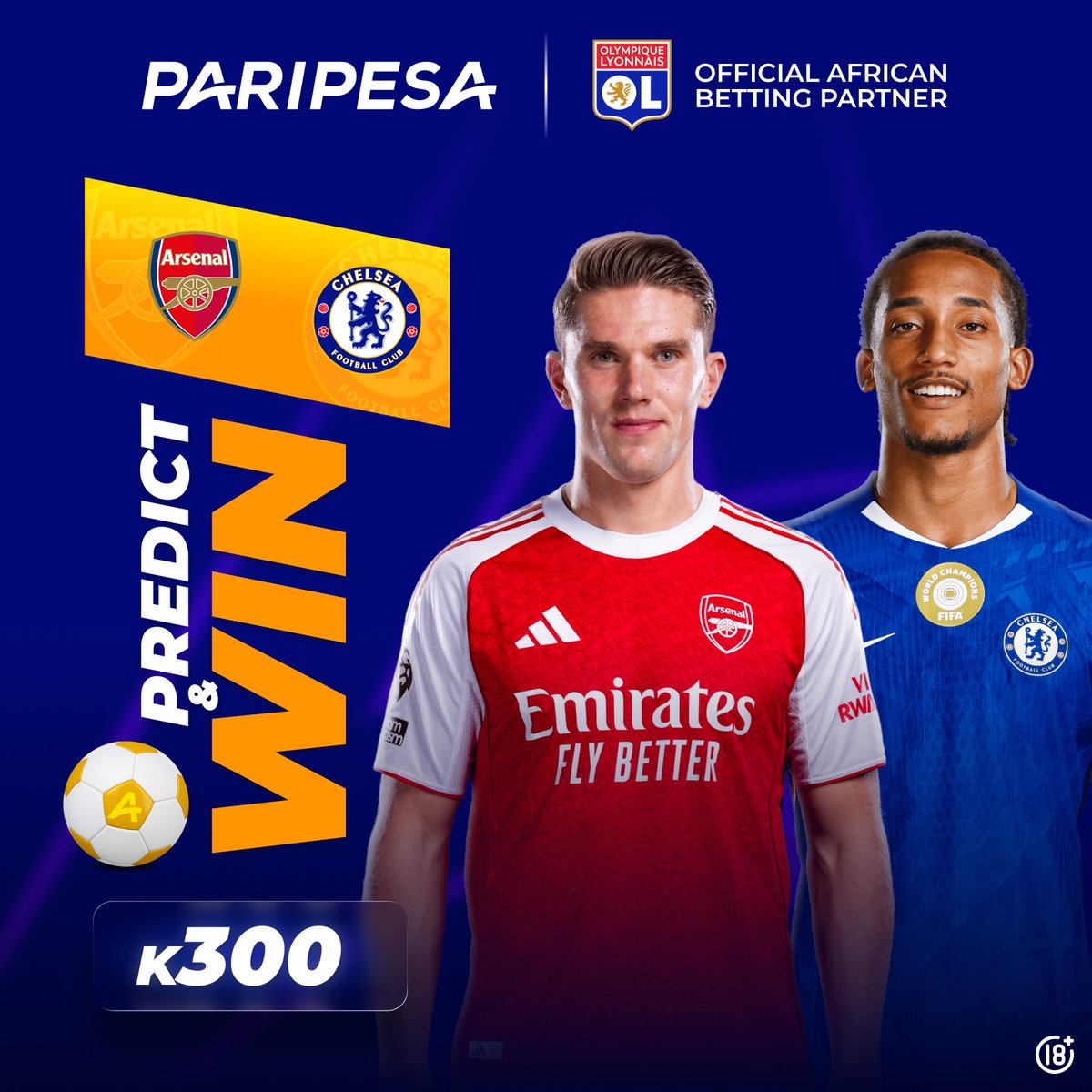 🎁 PREDICT &amp; WIN GIVEAWAY!

Big EPL shotdown - Arsenal vs Chelsea! 
Drop your score prediction — win K300 free bets! 💰

✅ Register on PariPesa
✅ Follow <a href="/paripesa_zambia/">Paripesa Zambia | Freebets | Sports Betting</a>, Like &amp; RT post
✅ Comment: PariPesa ID + score (ex: ID12345678, 2–1)

Rules below 👇