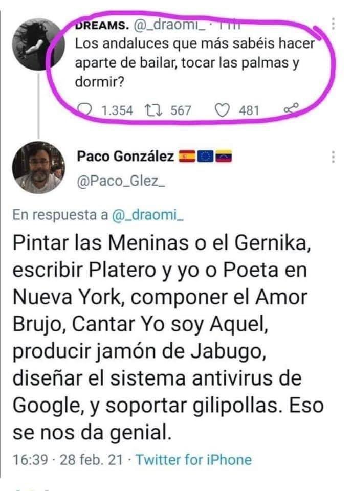 huifang12's tweet photo. Ayer fue el día de Andalucía.
Ayer fue el día de recordar este tuit. 👇👇 https://t.co/KSdLxN9hx0