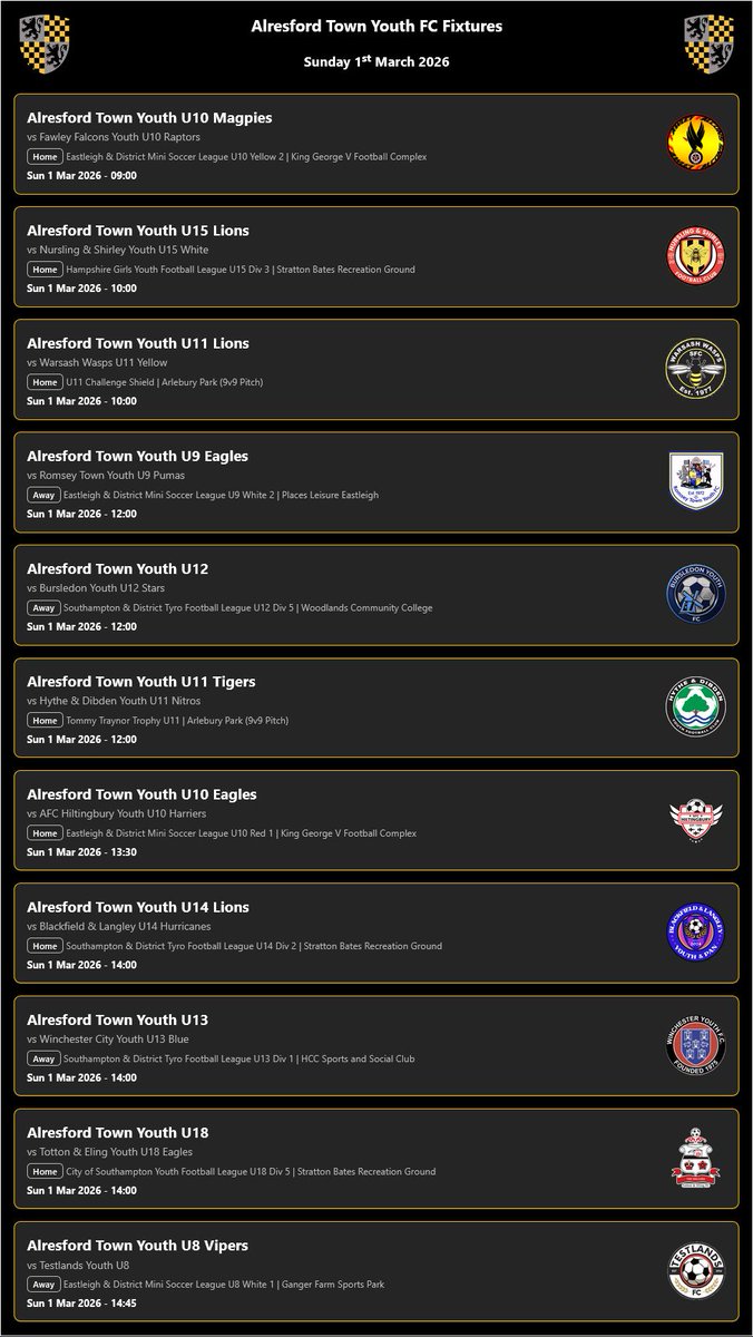 Alresford Town Youth FC tweet media