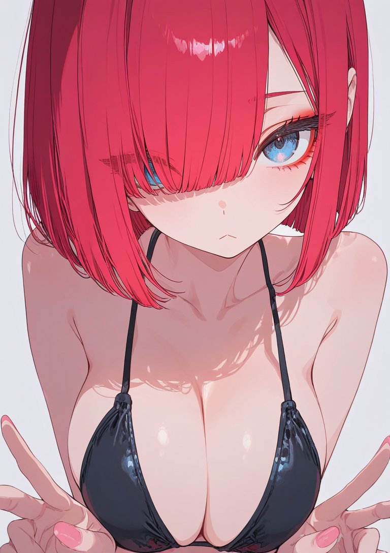 つるちゃん様 　　　　　　特価 未使用 赤＆青 ワニ風 ウロコ レッド みゅん。 #紅髪ちゃん SFW illustration
