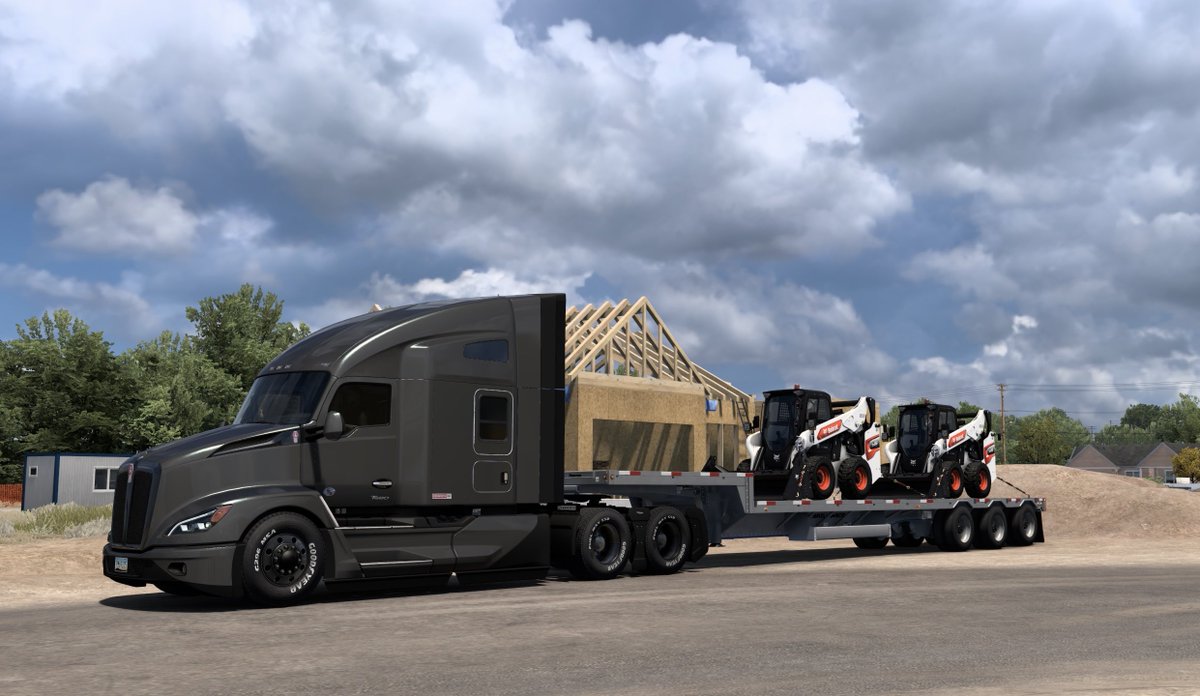 ats_ryoryo's tweet image. スキッドステアローダー？を運んでみた😀
頭でっかち😅
あまり今日はマップ埋まらなかったなー

#ATS #AmericanTruckSimulator
#Kenworth