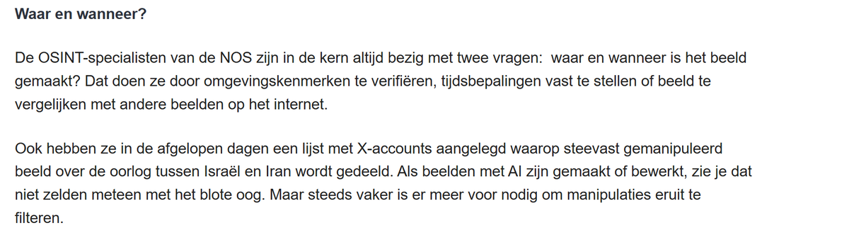 JanP58605954's tweet image. #WNLopzondag @eenblikopdenos 

#NOS verspreid WEEEER faknews. Nu aan de leiband van Iraanse regime. #NOS beweert dat ze  OSINT-specialisten in dienst hebben om beelden te checken

Wanneer worden ze een keer ter verantwoording geroepen?

Luister uitleg Han Bouwmeester👇