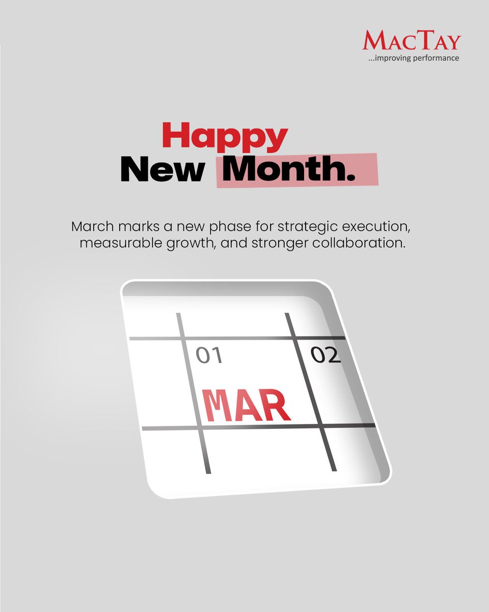 Welcome to 𝐌𝐚𝐫𝐜𝐡
Happy new month from all of us at MacTay.

#MacTay #March #Newmonth