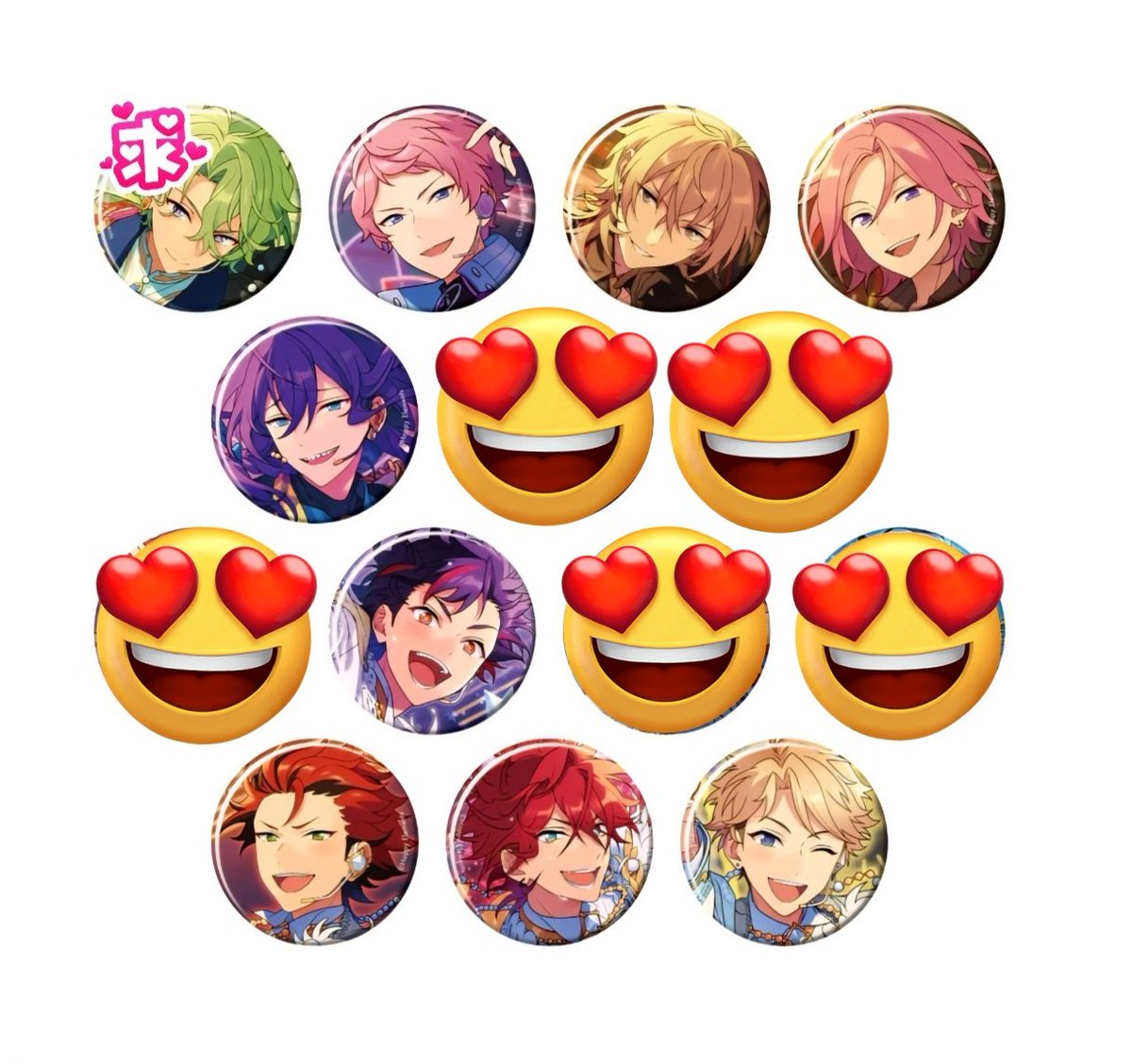 あんスタ(交換 譲渡)缶バッジ 譲:宗 ♡薫 こはく ☆マヨイ ☆鉄虎