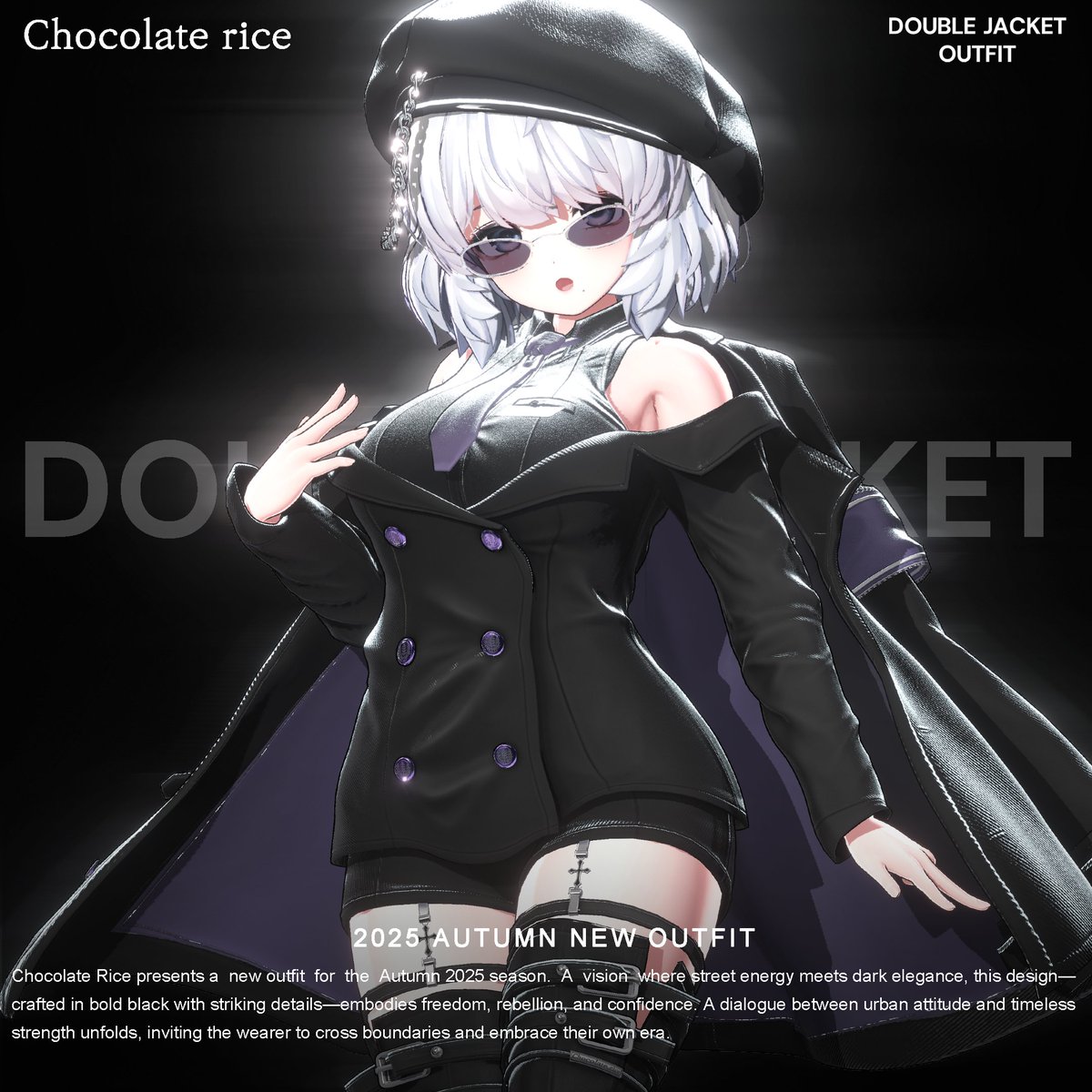 #CHOCOLATERICE_vrc
#RTキャンペーン
RTするだけで応募完了！
-
抽選で10名様に【 Double Jacket Outfit】をプレゼント💖
-
3月2日、人気のダブルジャケットが「クマリ」ちゃんに対応予定！🐻‍❄️
対応追加に合わせて、ダブルジャケット限定 50%OFFセールも同時開催します💖
お楽しみに！
-