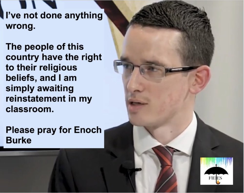 Please pray for Enoch Burke <a href="/EnochBurke/">Enoch Burke</a> 

Enoch has been unjustly imprisoned for over 600 days for refusing to use the pronouns 'Them', 'They' for a boy

Enoch Burke is Ireland's prisoner of conscience for being a Christian

Please send messages of support to Enoch Burke,